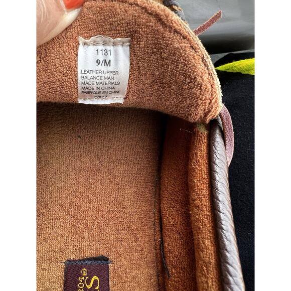 L.B. EVANS Yukon Moccasin 1131 Saddle Leather Upper Slippers shoes SZ 9M - Picture 5 of 11